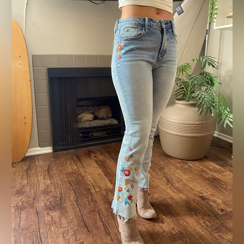 Driftwood, Small, Embroidered  Blue Jeans